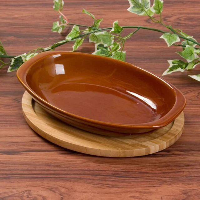 Organic OVAL OVEN PLATE AMEYU JMNS-010 W24.6XD14.5XH4.2 Exclusive