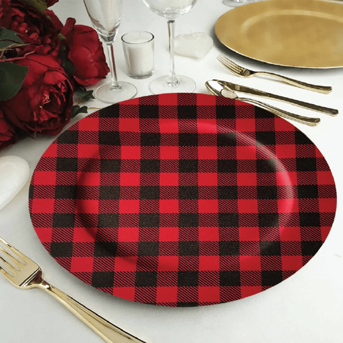 Eco-Friendly À LA CUISINE – Charger Plate Buffalo – Plaid – Wood High-Quality