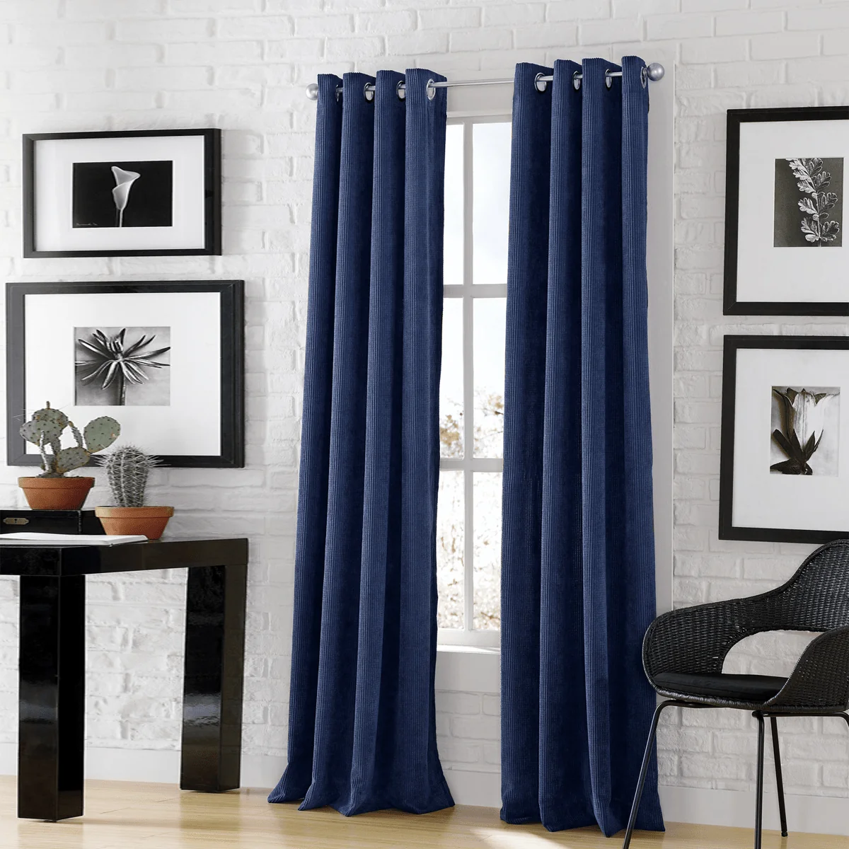 Genuine Lisbon -2pk Faux Linen Blackout Grommet Panels Fashionable