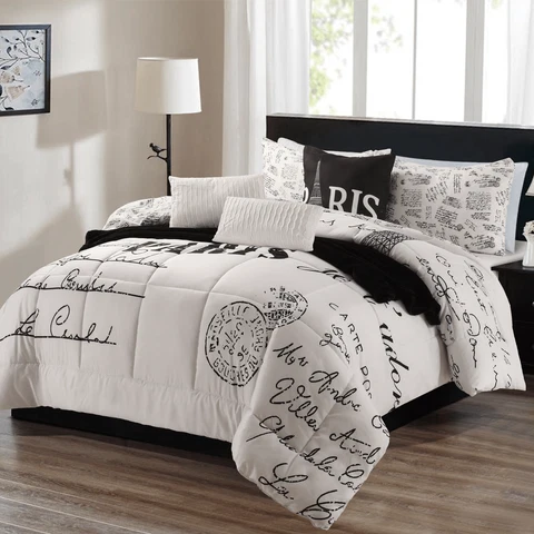 Stylish Paris Jazz- Comforter Black white Relaxed