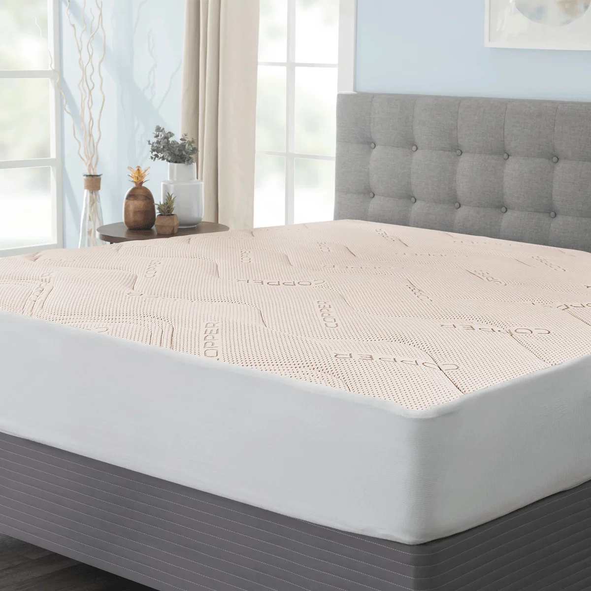 High-Quality Cooper- Mattress Pad Quilted Knit Smart