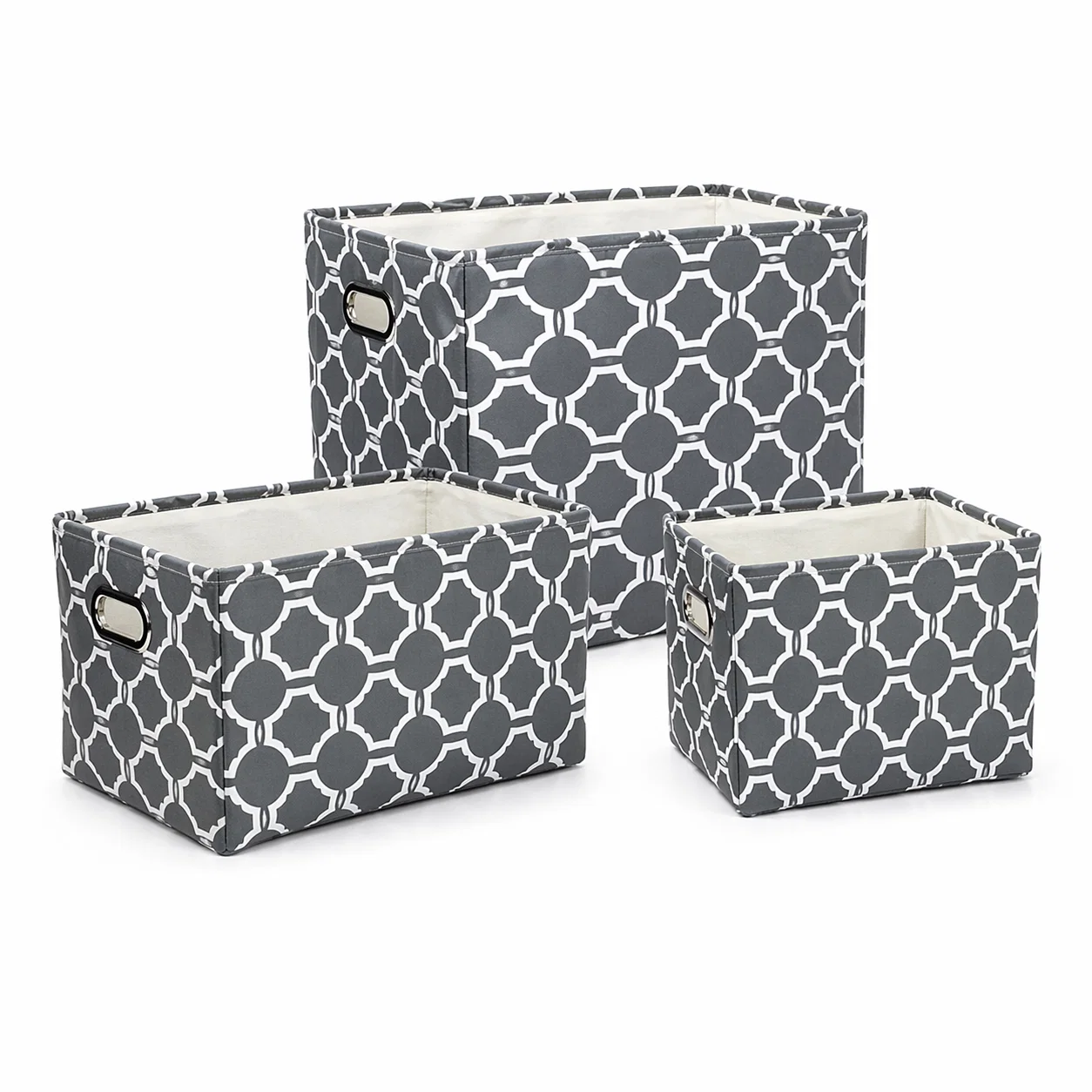 Premium Storage Basket Red Geometric Fabric Flexible