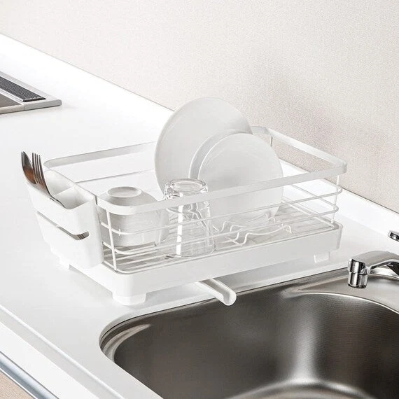 Healthy DISH DRAINER DOUBLE COATING 1TIER-SLIM WH Stylish