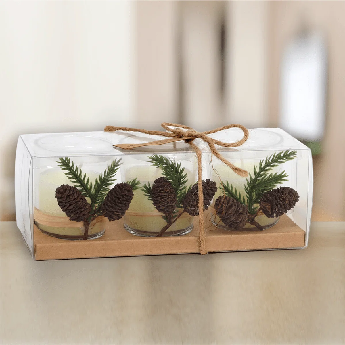 First-Class Candle Set 3pc – Cone And Pine 5.5 6.7 Minimalist
