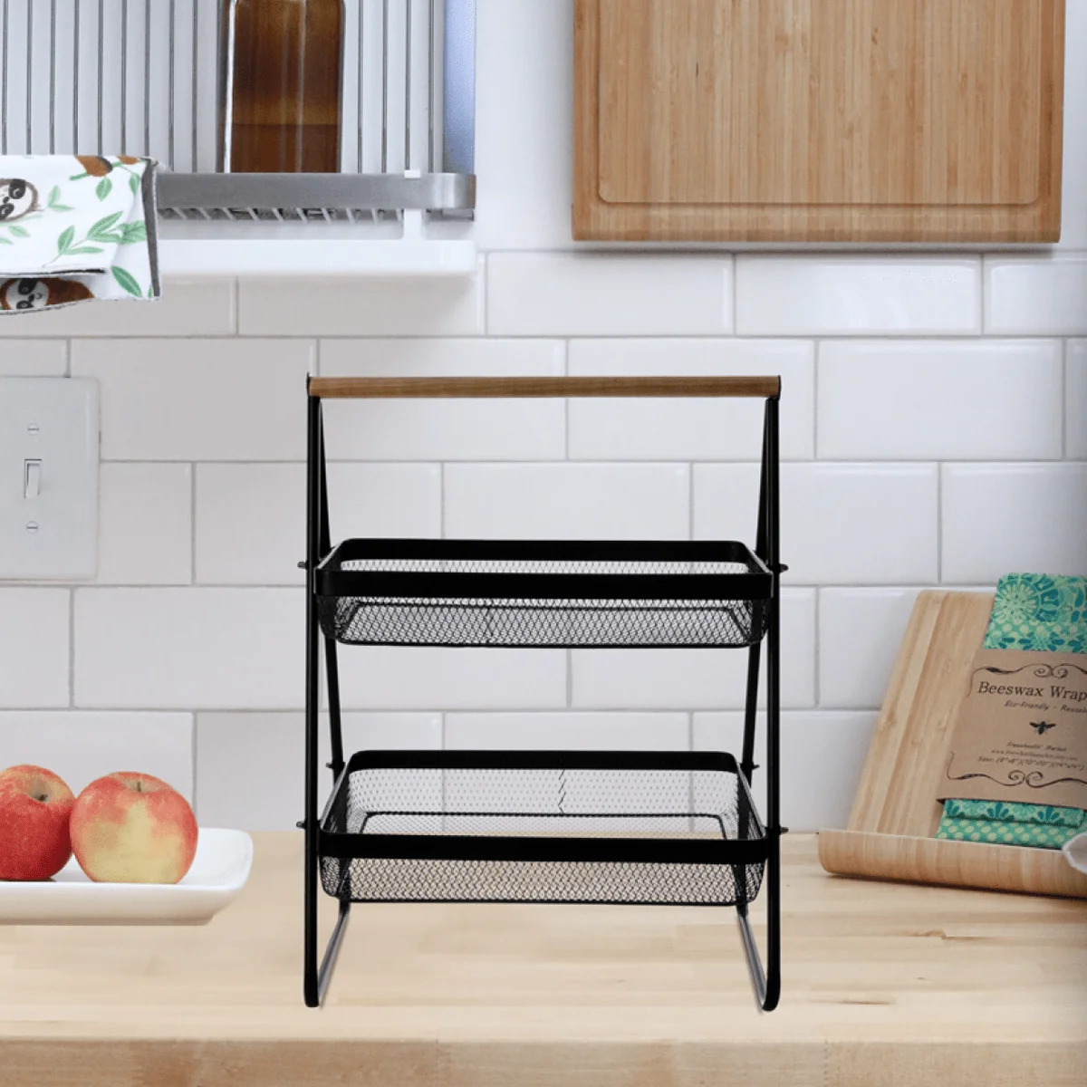 Proven Wire 2 Tier Basket Black 37x25x51 Durable