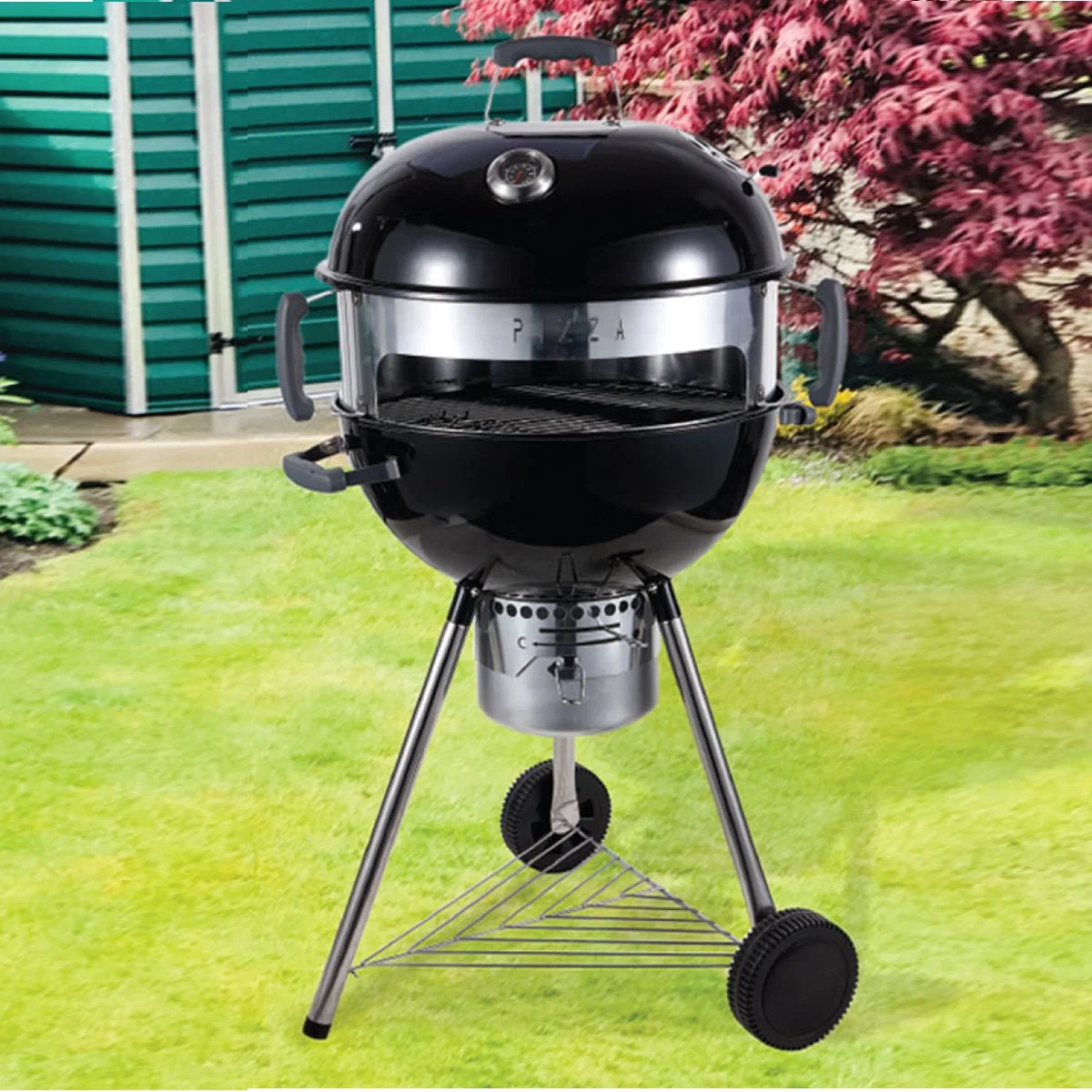 Top-Quality 22in Pizza Grill Black Enamel Firebowl Chrome Plated Fashionable