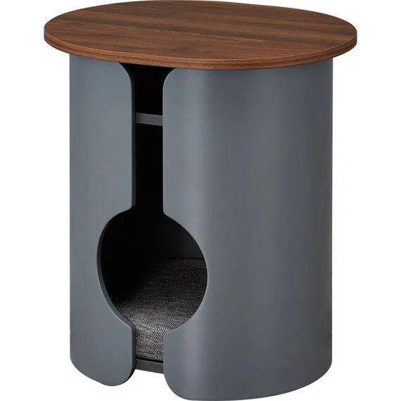 Solid SIDE TABLE WITH PET HOUSE AW10 GY Smooth