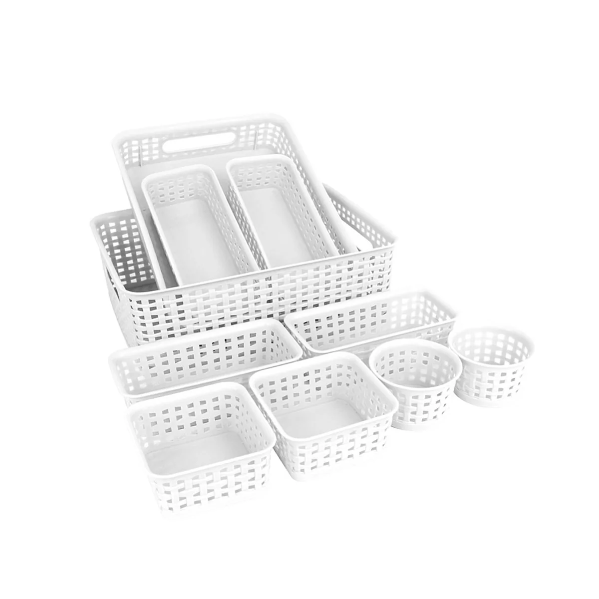 World-Class Basket Set White 10 Pcs Secure