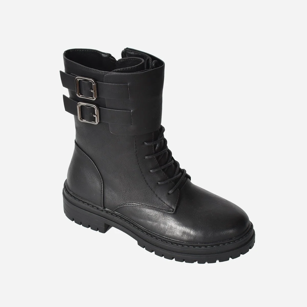 Environmentally Friendly Lace Up Boot With Sidezip 2 Straps Outstanding