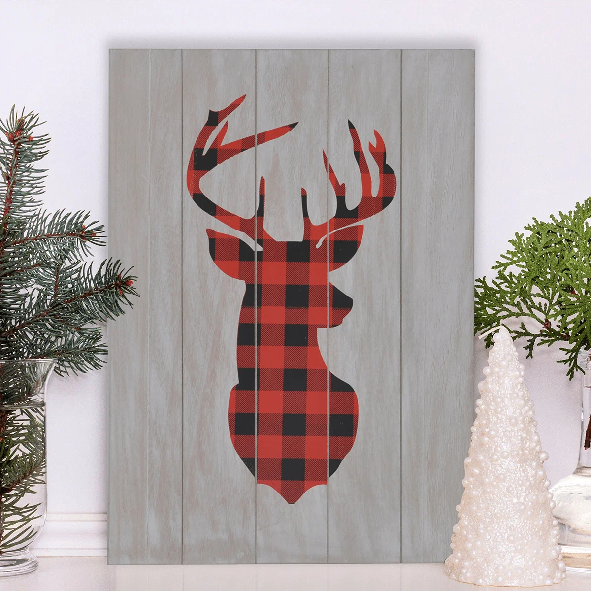 Exclusive Plaid Deer Wall Art Fashionable