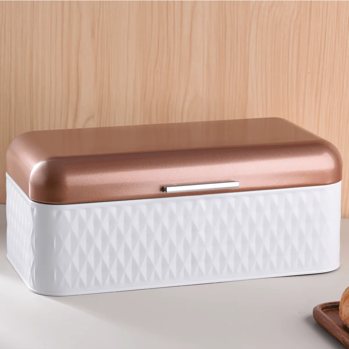 Original Design Big Size Bread Bin White Wood Color Consistent