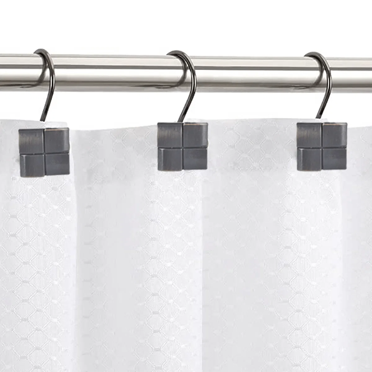 Crafted Le Spa – 12 Piece Metal Shower Hooks Square Unique