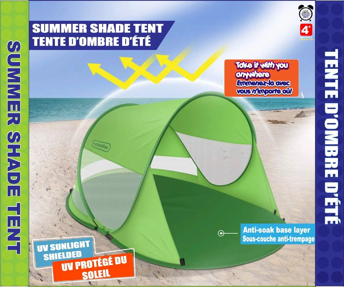 Verified Pop Up Beach Shade Tent Original