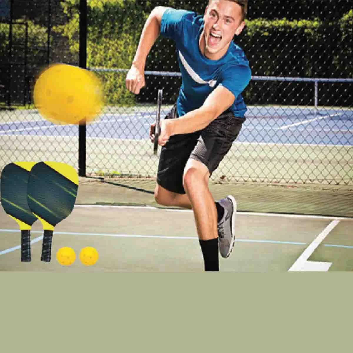 Sustainable Pickleball Two Rackets With 2 Balls Reliable