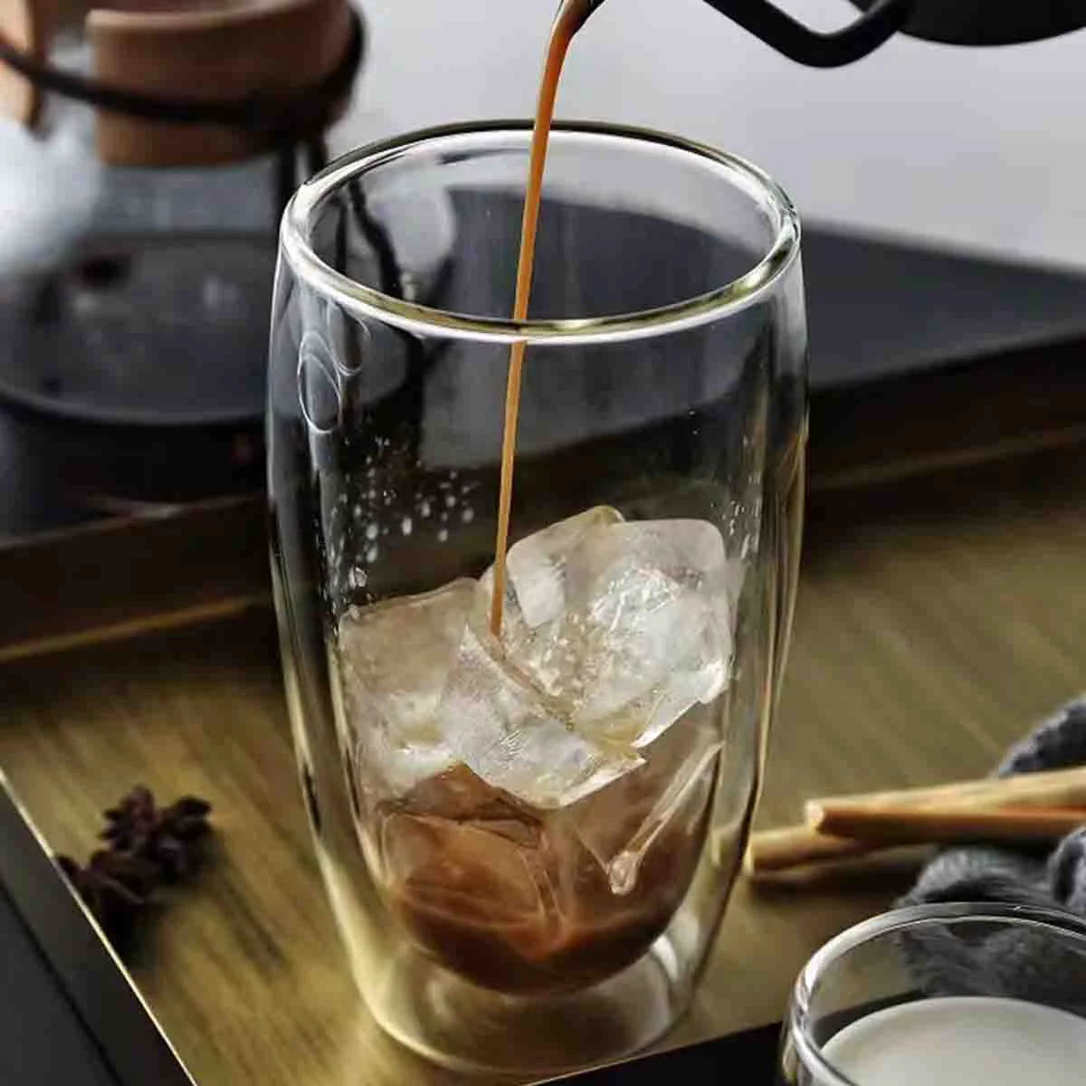 Certified 2pcs Double Walled Glass Cup 450 ML Recyclable