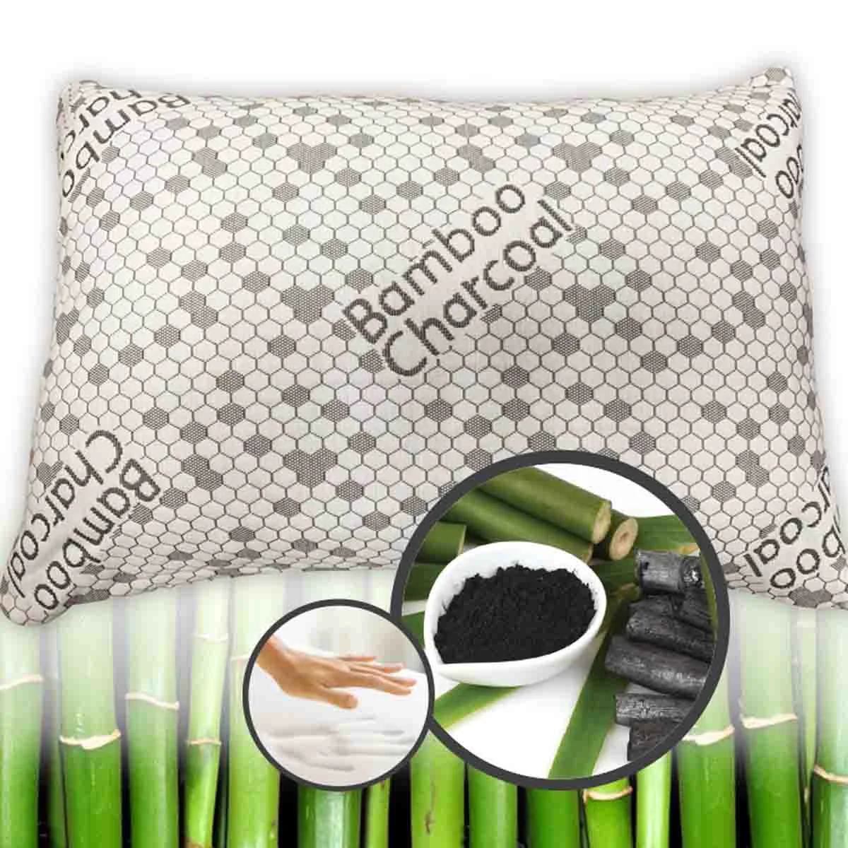 Unique Maison Blanche – Memory Foam Charoal Bamboo Pillow High-End