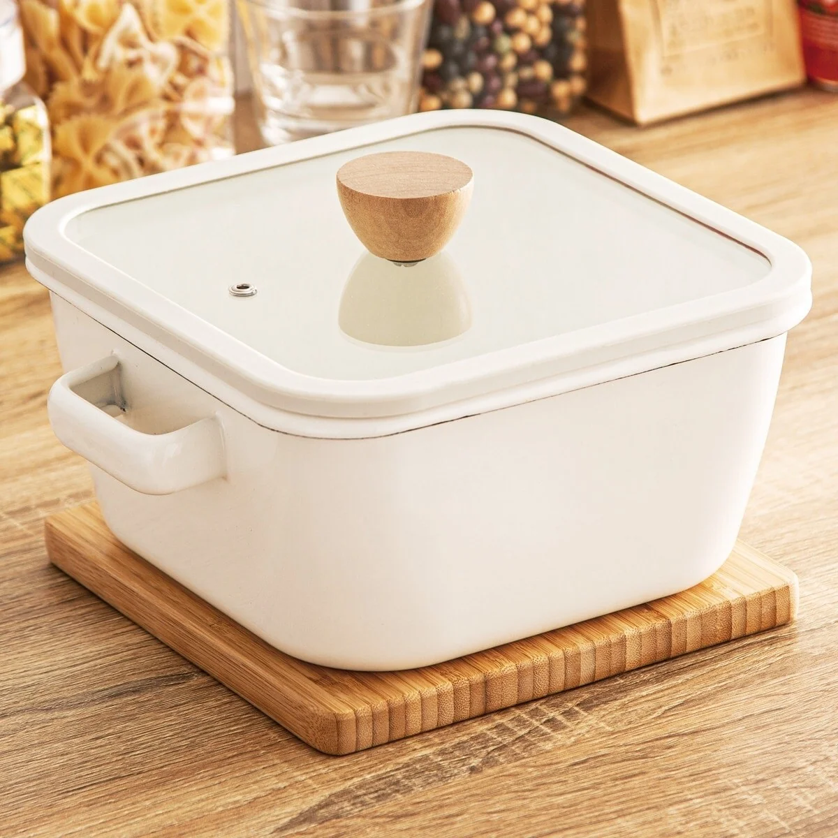 Enhanced SQUARE ENAMEL DEEP POT 20CM Durable