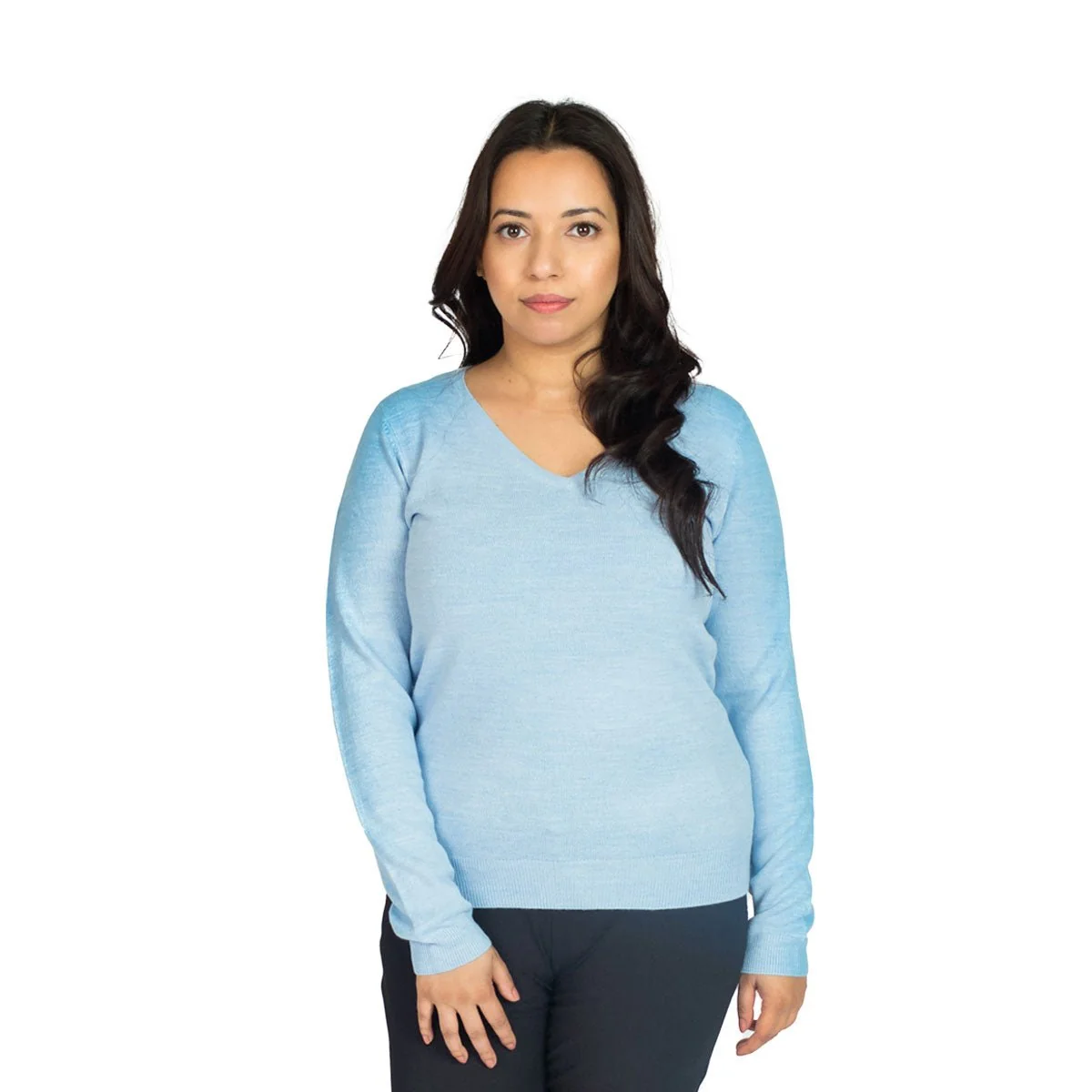 Versatile V Neck Soft Acrylic Sweater Reusable