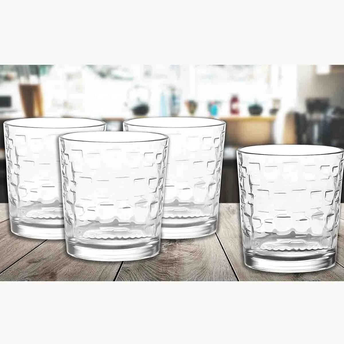Convenient A La Cuisine – Set 4 Square Double Old Fashioned Tumbler Excellent