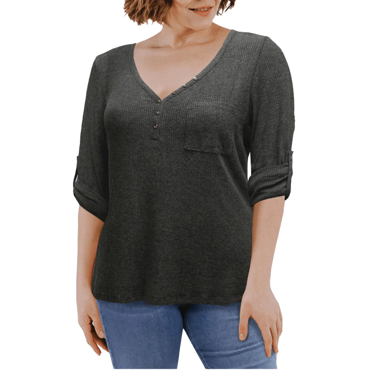 Elegant Sweater Knit Rib Top Fast