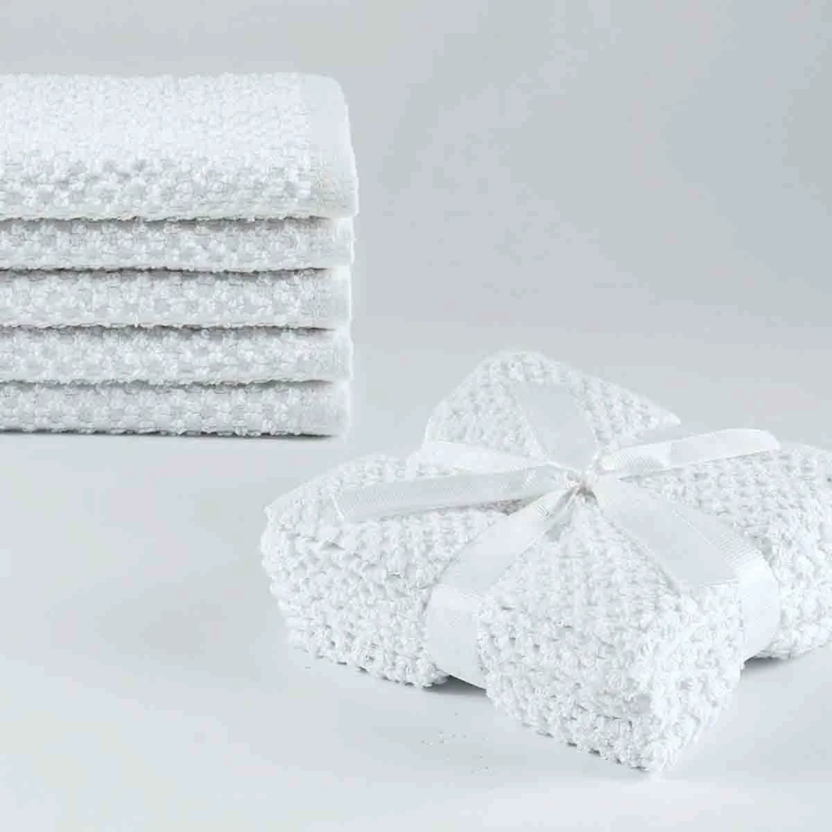 Detailed Le Spa – 5 Pcs White Face Cloth Popcorn Premium Material