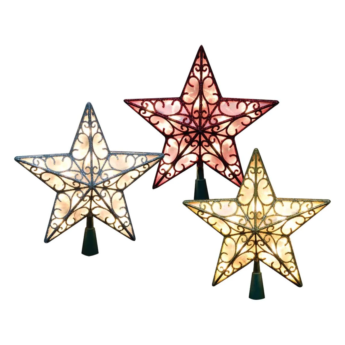 Secure 3 Assorted 23 CM Star Tree Top Pure