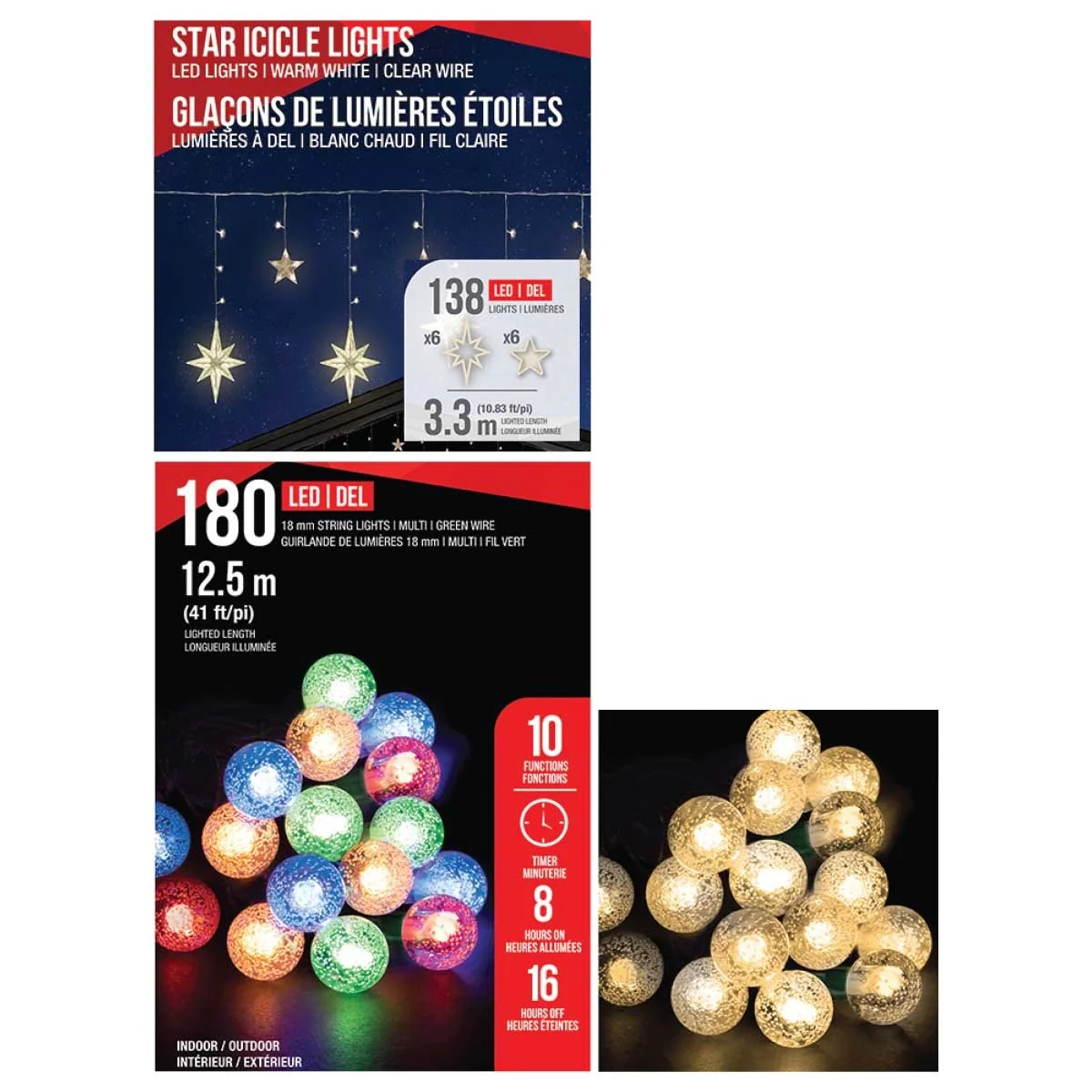 Elite 180 18mm Crystal Acrylic Ball Led Indoor outdoor 10functions Timer Quality