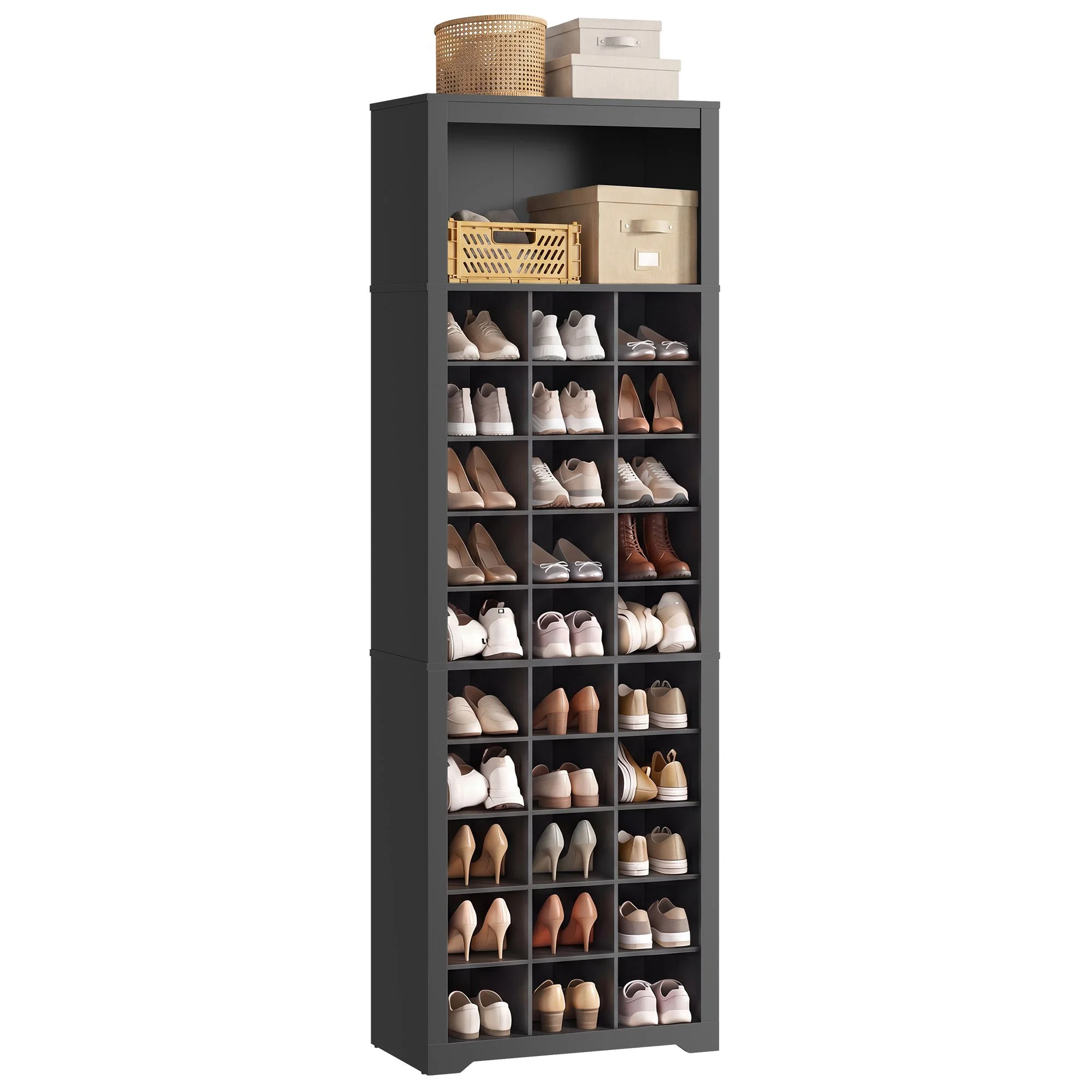Reliable VASAGLE VASAGLE Shoe Storage Cabinet 10 Tier Shoe Rack Organizer Holds Up to 30 Pairs of Shoes for Entryway Bedroom Elegant