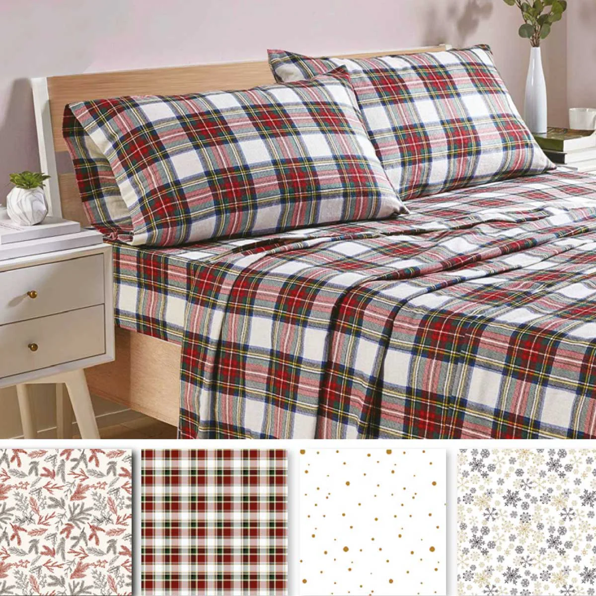 Stylish RUSTIC CABIN – ROWLAND Flannel Sheet Set Flexible