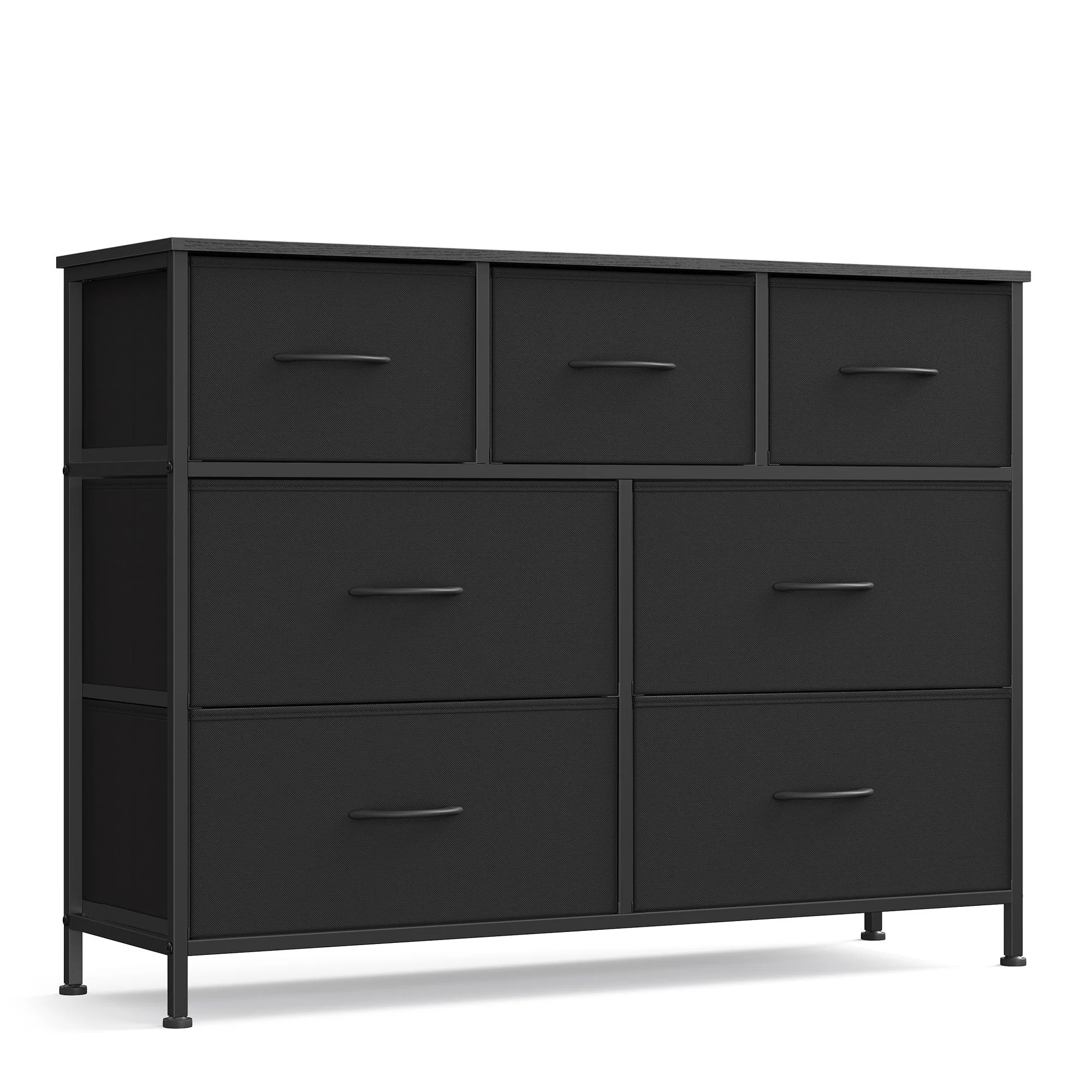Comfortable SONGMICS Wide Bedroom Storage Dresser with 7 Fabric Drawers Easy-to-Use