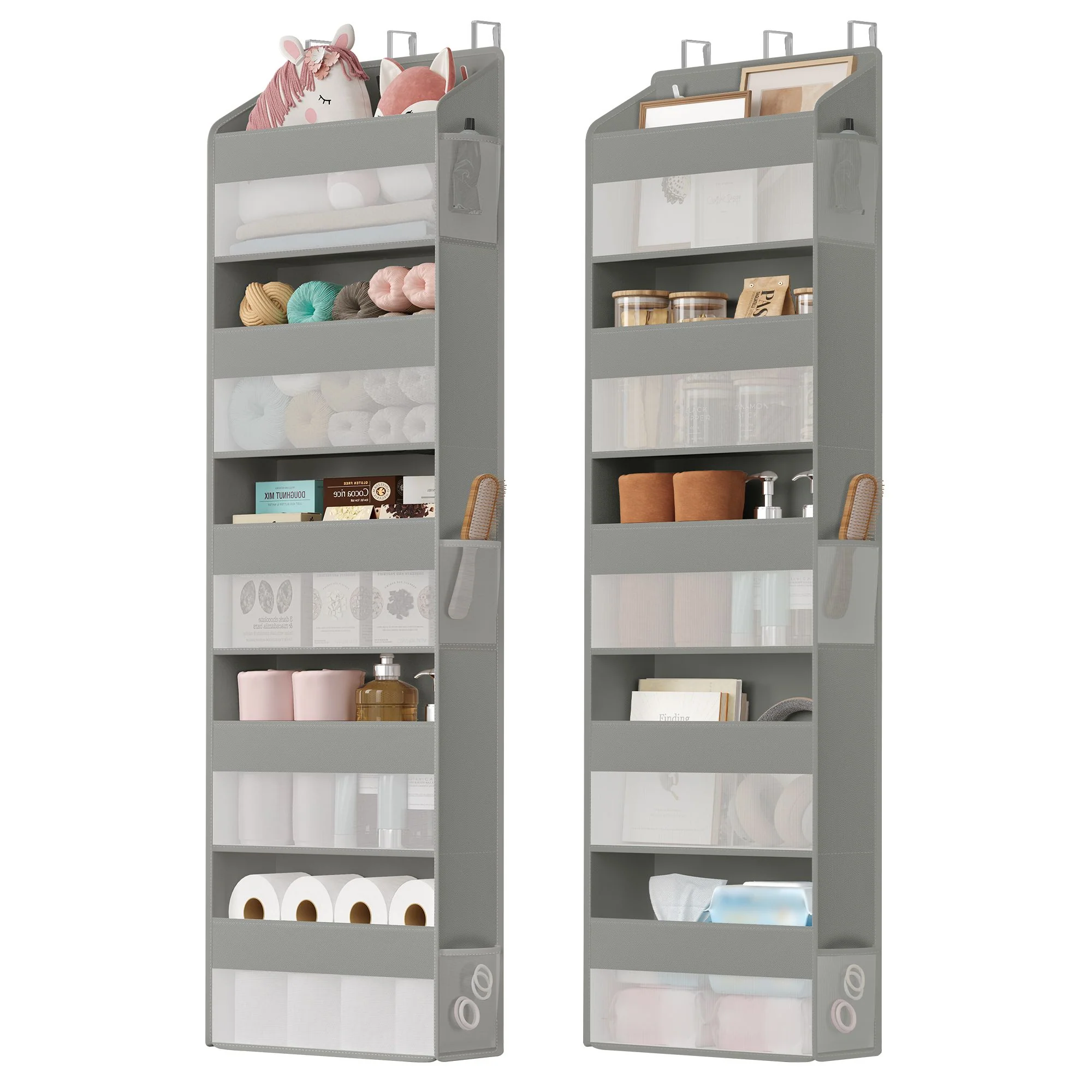 User-Friendly SONGMICS SONGMICS Over-the-Door Organizer 2 Pack 5-Tier Door Hanging Storage Shelf Heavy-Duty Closet Hanging Organizer Foldable Transparent Pockets Metal Hooks Official