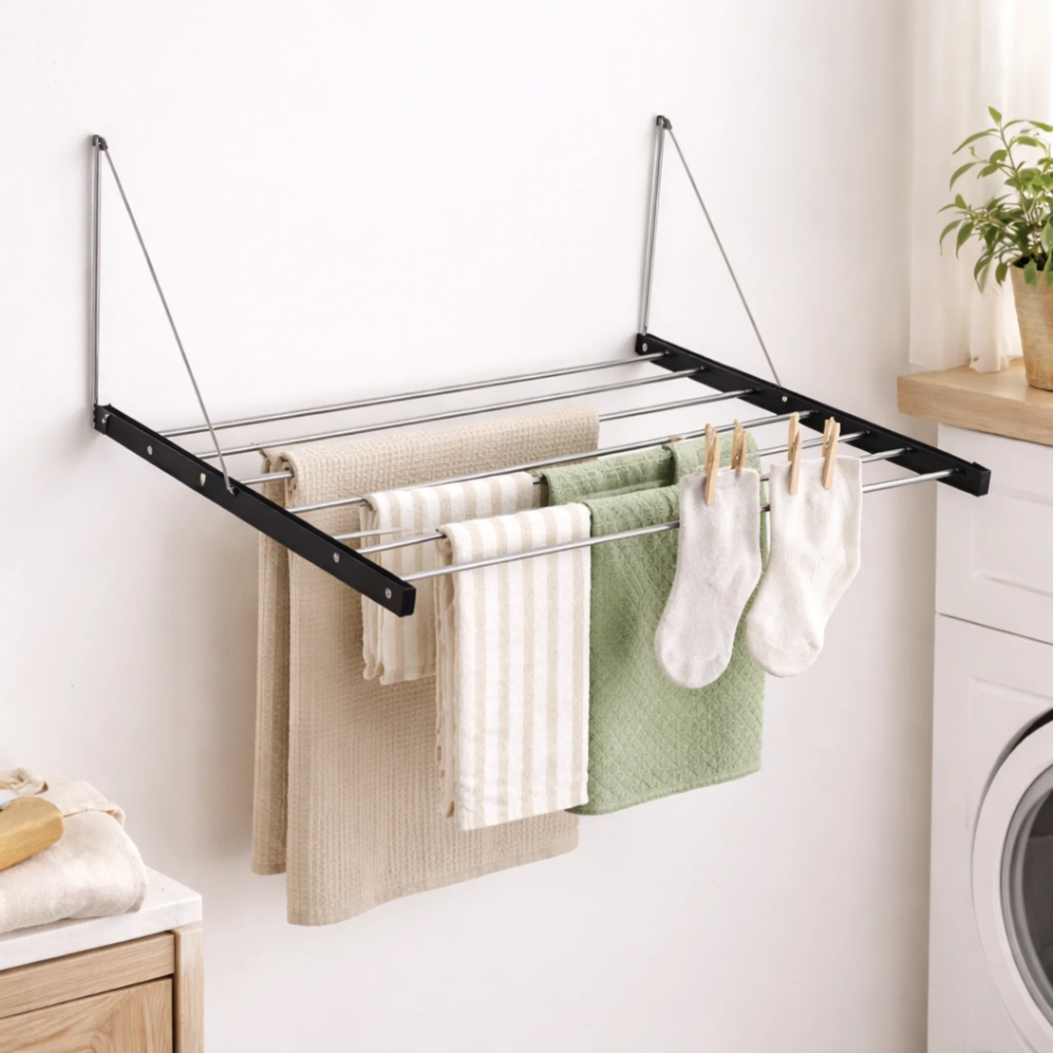 Reusable Lauren Taylor Over Door Foldable Laundry Drying Rack Exclusive
