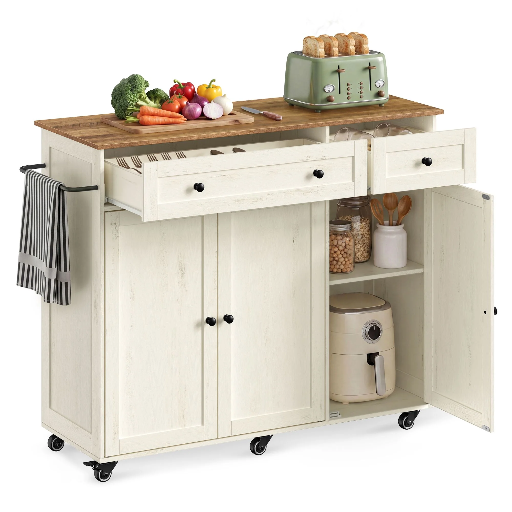 Powerful VASAGLE VASAGLE Mobile Kitchen Island Crafted
