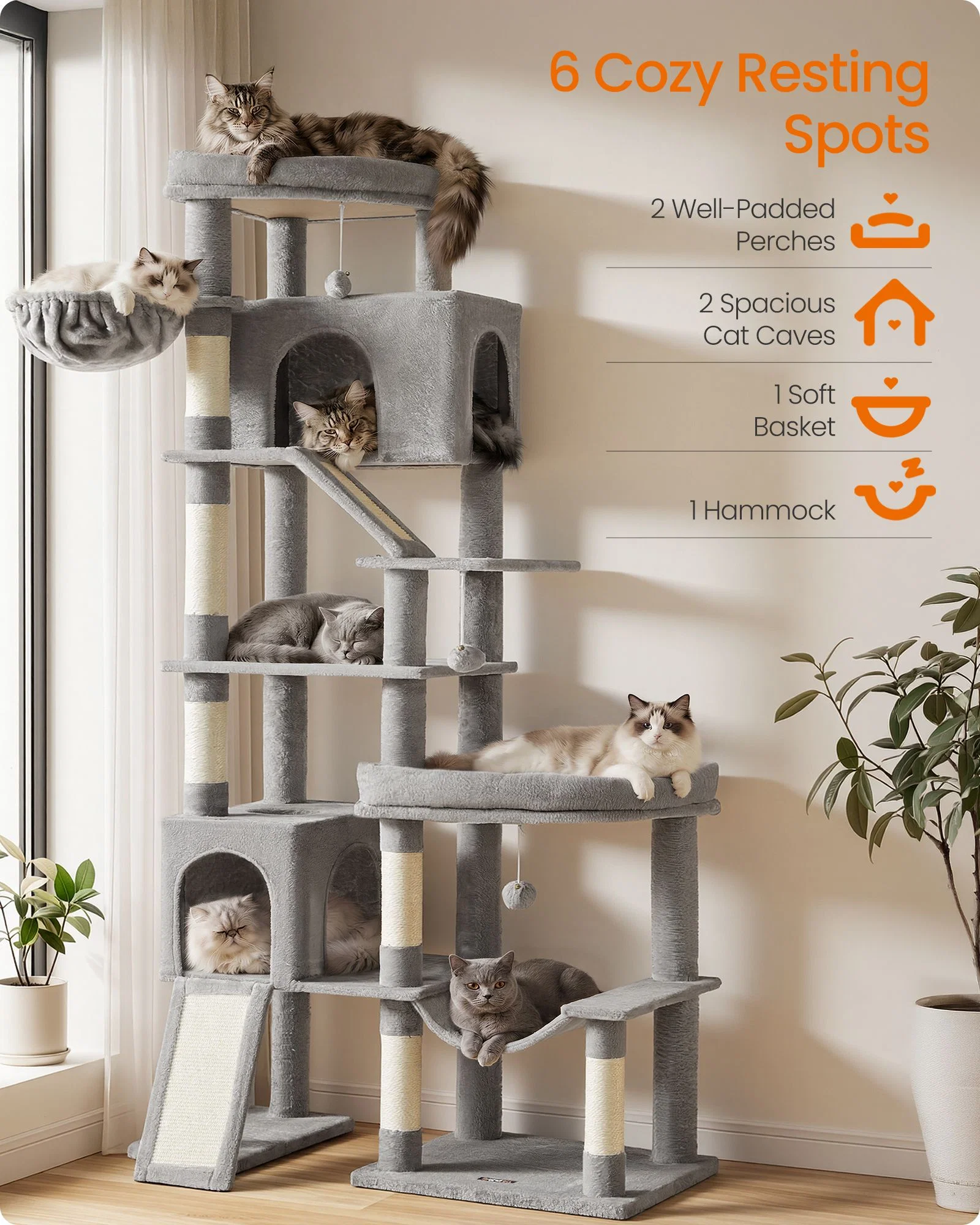Luxury Feandrea Feandrea Multi-Level Cat Tree for Large Cats Innovative
