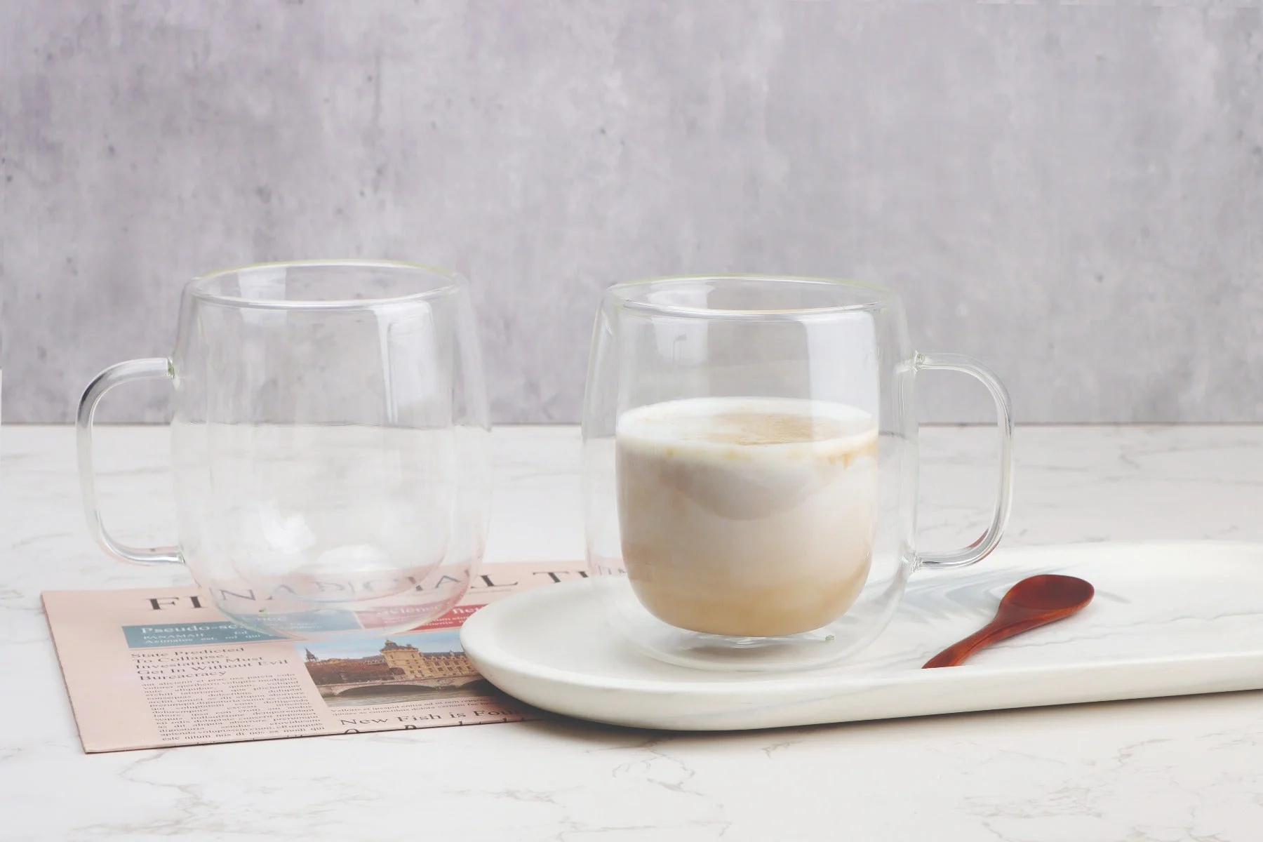 Breathable A La Cuisine – 2pcs Double Wall Coffee Mugs 465ml Secure