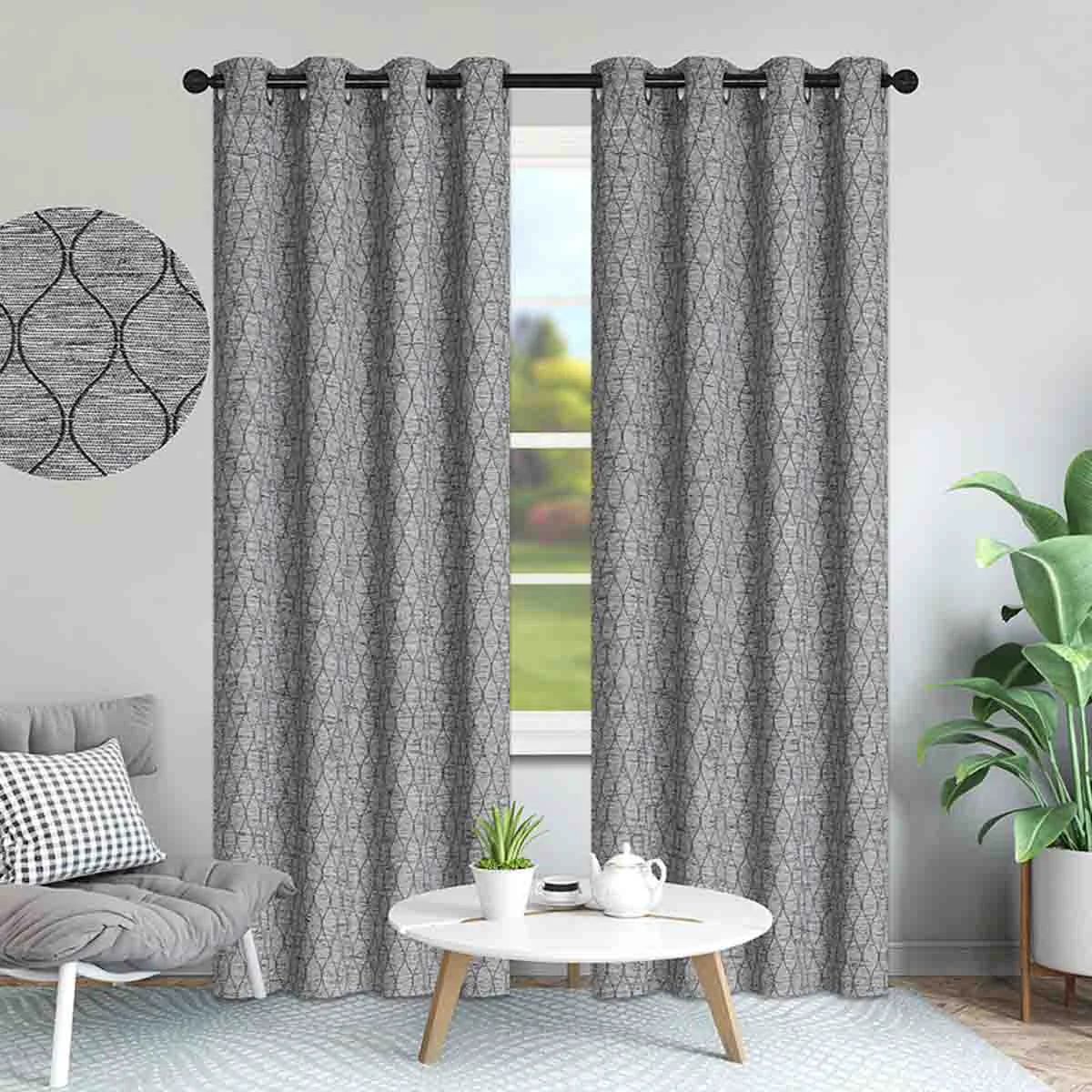 Durable 2pk Panels 52×84 Audrey Jacquard Texture Fine