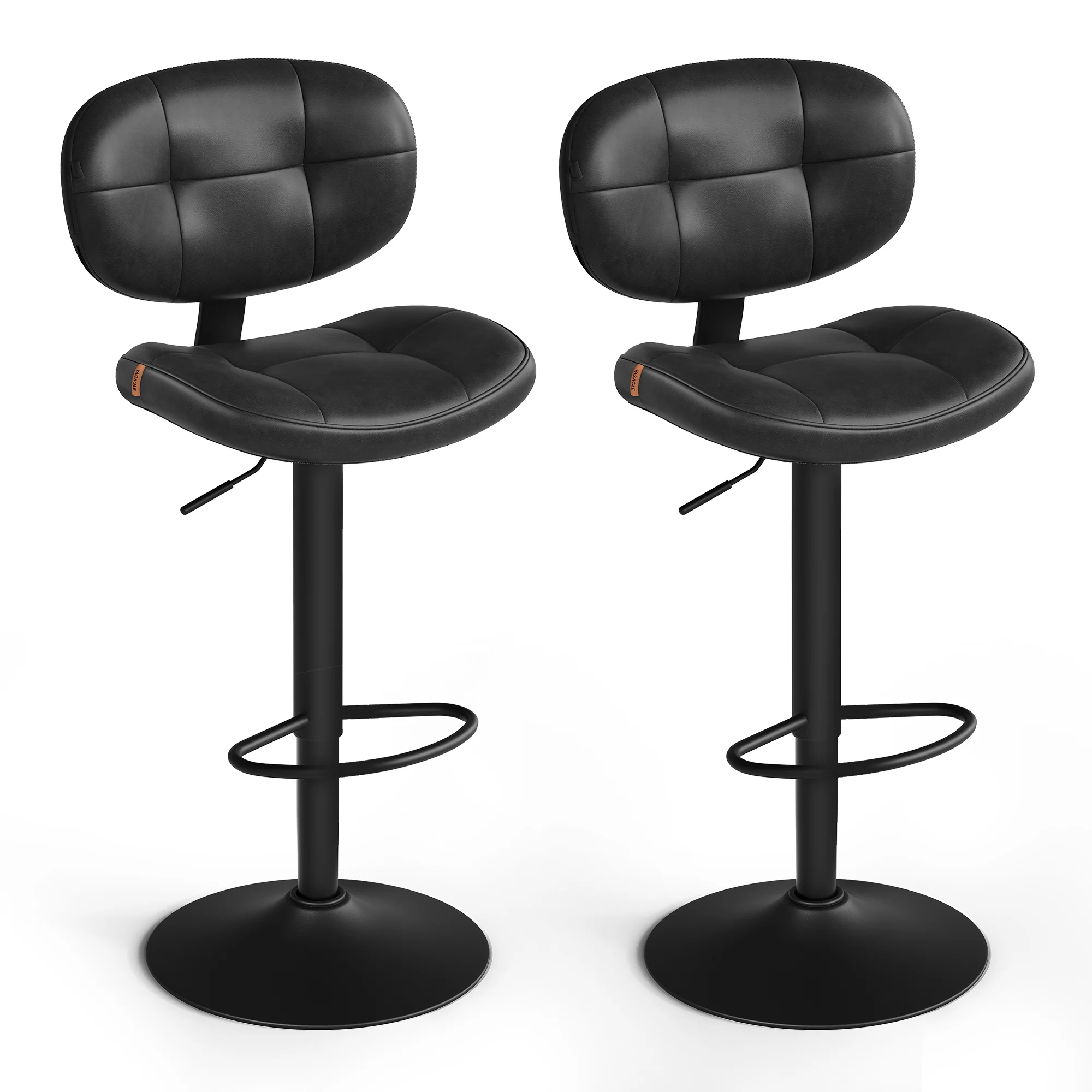 Top-Quality VASAGLE PU leather swivel bar stools with back and footrest Quality