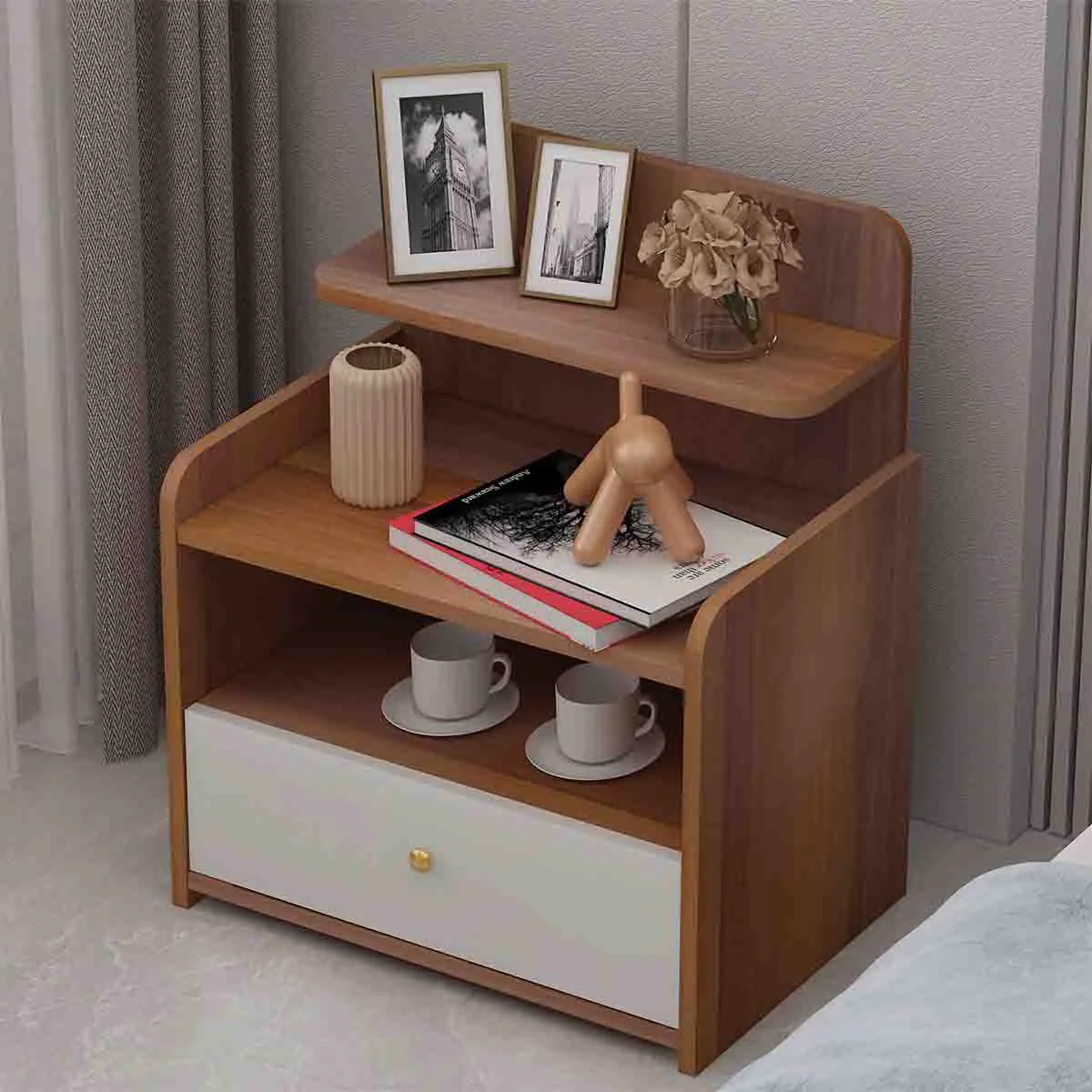 Organic Atelier Du Nord – Beadian Walnut Nightstand Smooth