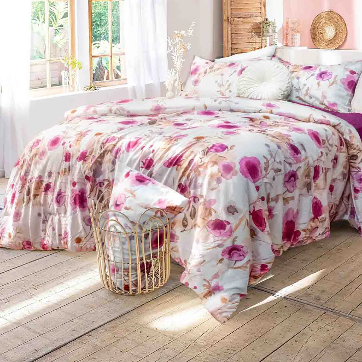 User-Friendly Lauren Taylor -VIOLET 3 PCS Floral Comforter Set Smooth