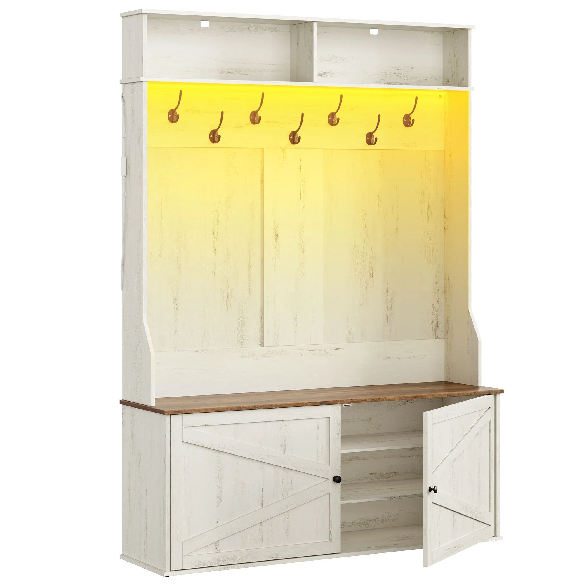 Convenient VASAGLE VASAGLE Hall Tree with Bench and Shoe Storage Safe