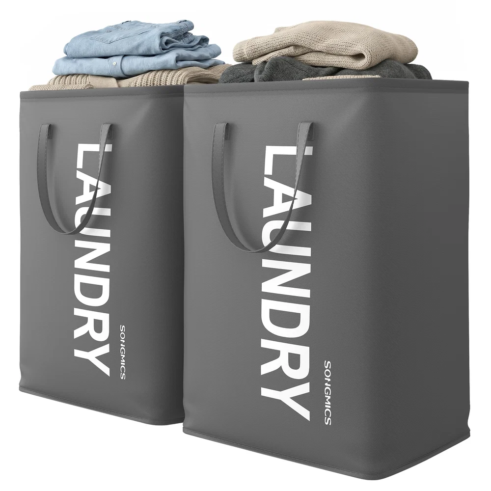 Recyclable SONGMICS Large collapsible laundry hamper for bedroom or bathroom Contemporary