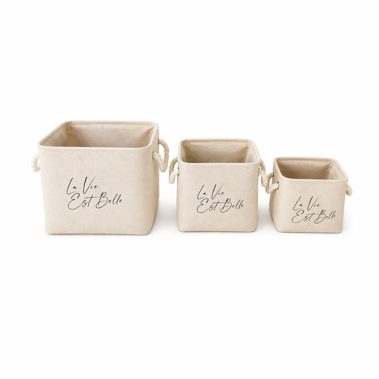 Elegant Lauren Taylor- Canvas Baskets with Text Enhanced