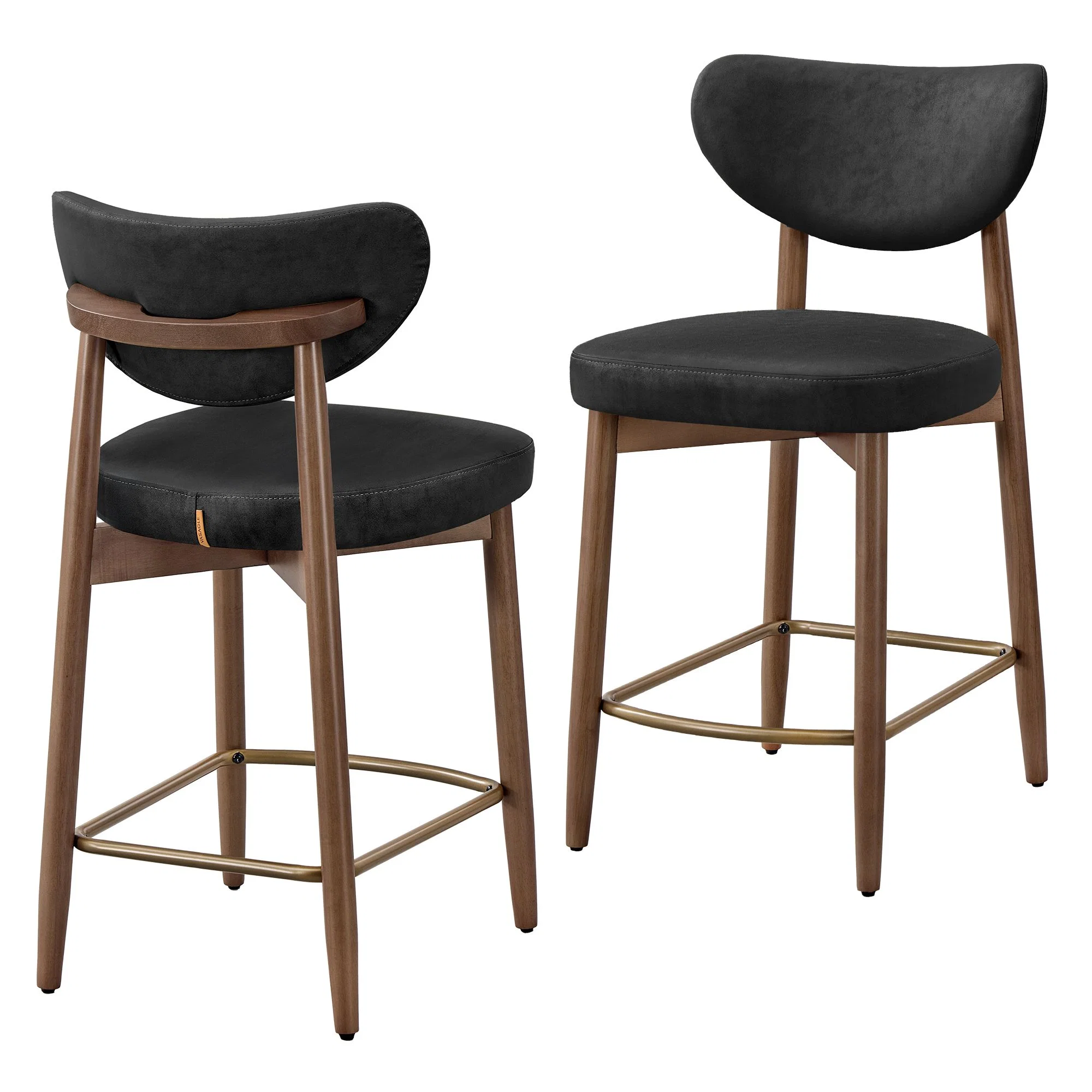 Reusable VASAGLE Upholstered wooden bar stool with back for kitchen island Enhanced