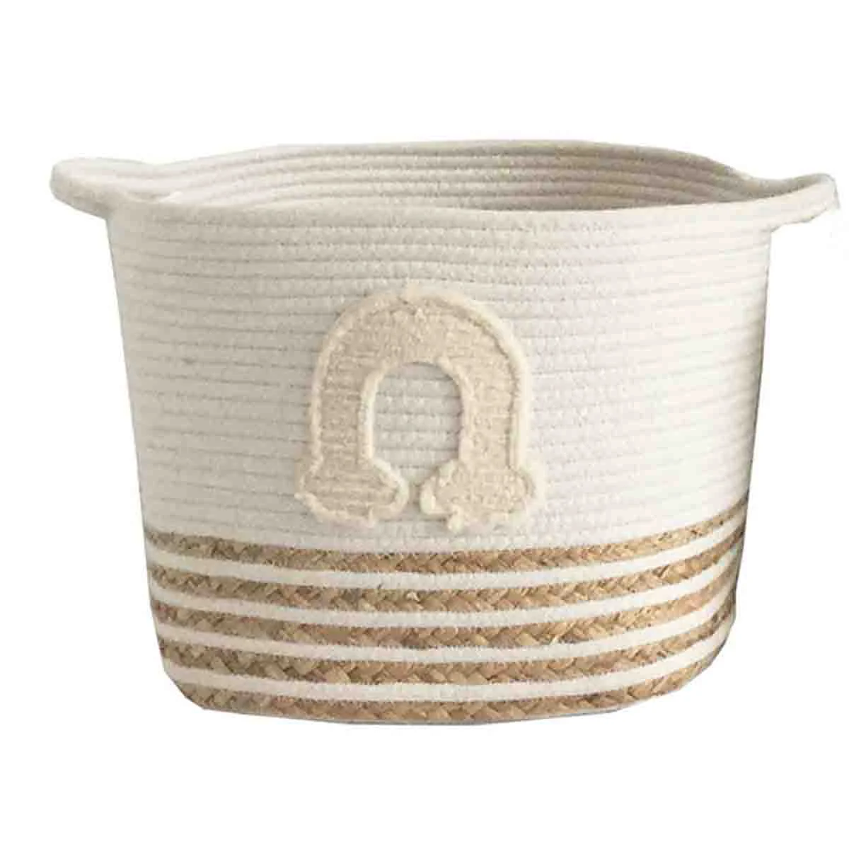 Trendy Lauren Taylor-Rope Basket with Arc Applique 26cm x 26cmx 25cm Powerful