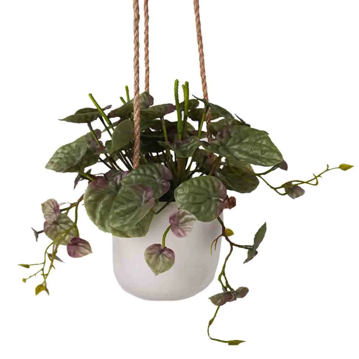 Elite Artificial Hanging Plant White Ceramic Pot Fine
