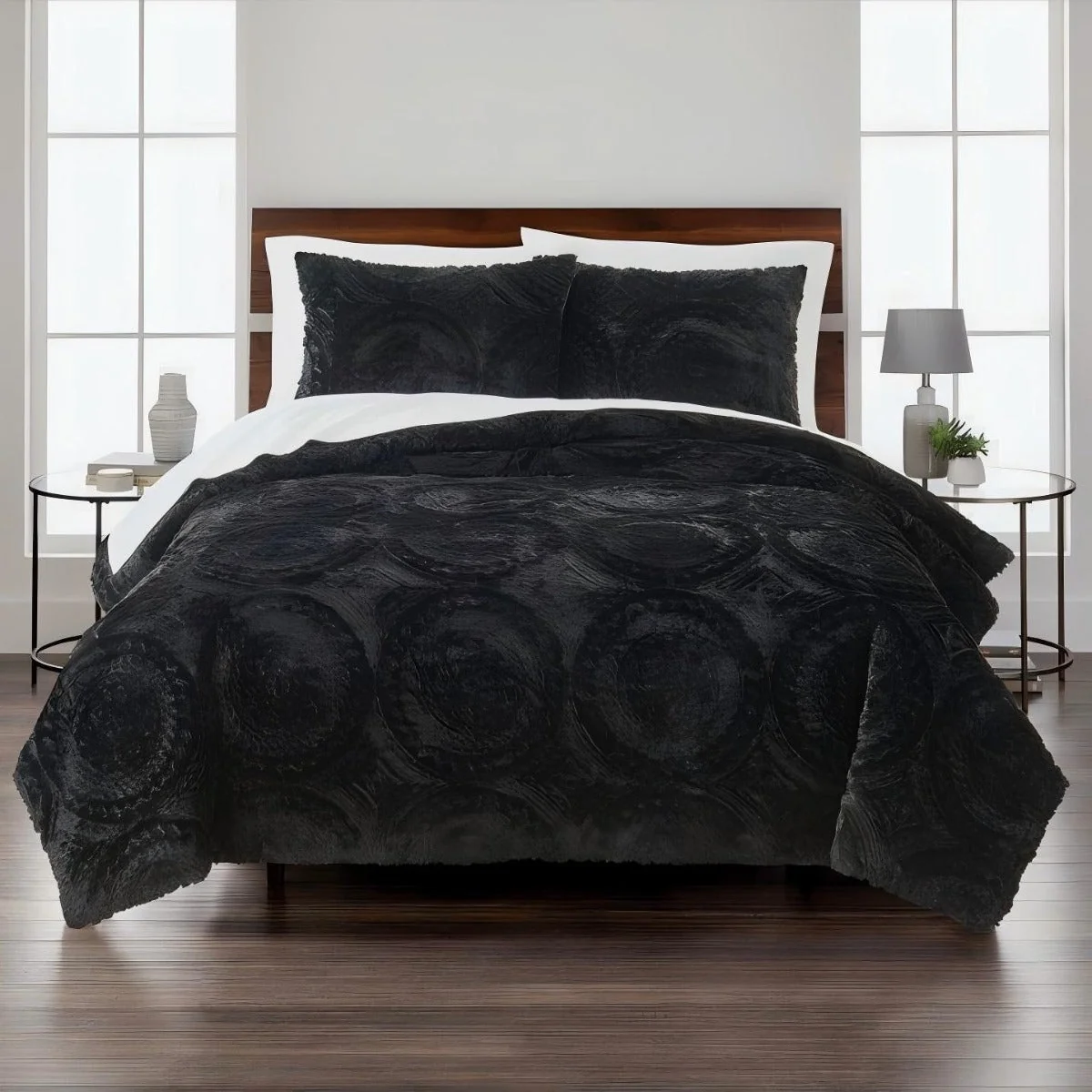 Elegant Lauren Taylor- PV Fur 3 PCS Comforter Set Expertly Made