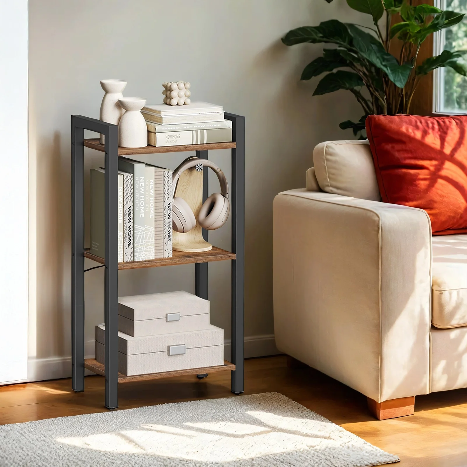 Convenient VASAGLE Industrial standing bookshelf for living room and home office Certified
