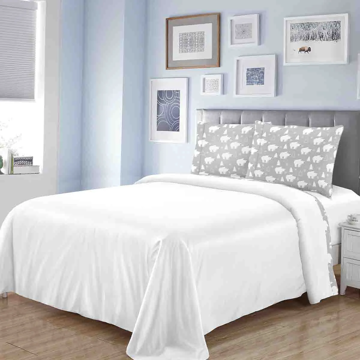 Breathable Rustic Cabin- Comfort Sheet With Printed Pillowcase Border Minimalist