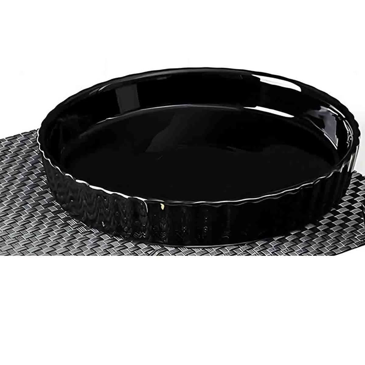 Soft A La Cuisine – Black Baking Dish Quiche Ceramic Easy-to-Use