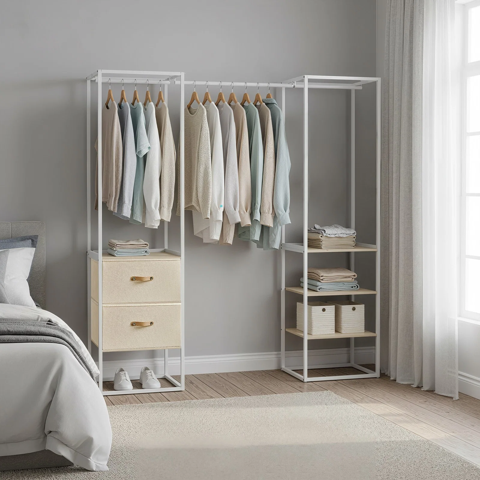 Efficient SONGMICS standing heavy duty clothes rack with extendable hanging rod Responsible